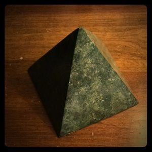 Antique malachite pyramid paper weight. No flows.